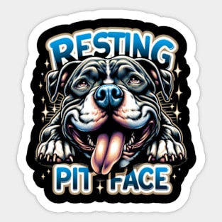 Vintage Pitbull Resting Pit Face - Funny Pitbull Lovers Sticker